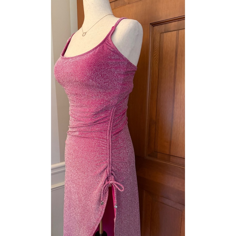 Trina Turk Cosmos Metallic Swim Dress Women M Pink Built-in 1-PC Resort Swimsuit